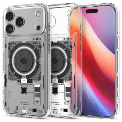 Husa MagSafe pentru Apple iPhone 17 Pro, Spigen, Ultra Hybrid, Transparenta foto