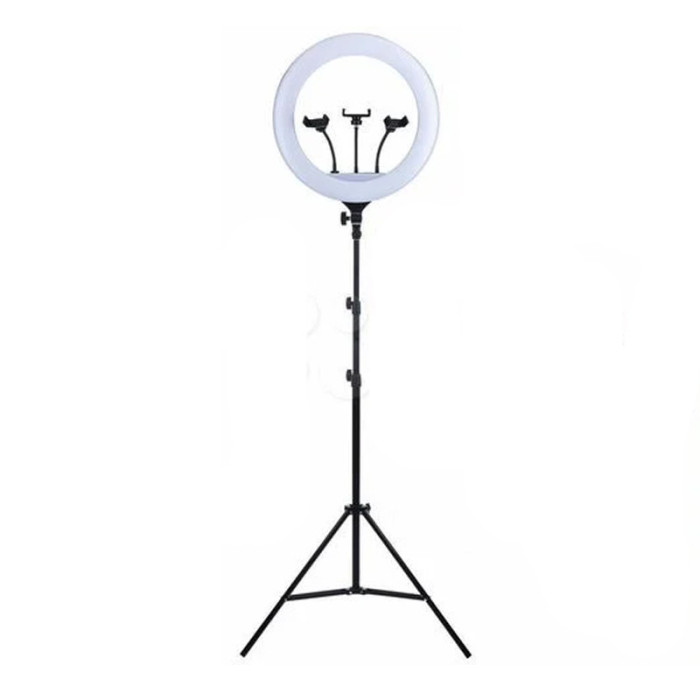 Lampa circulara profesionala YQ-460B, 48 W, 416 x LED SMD, 18 inch, 6000 lm, 3 trepte lumina, telecomanda, trepied inclus