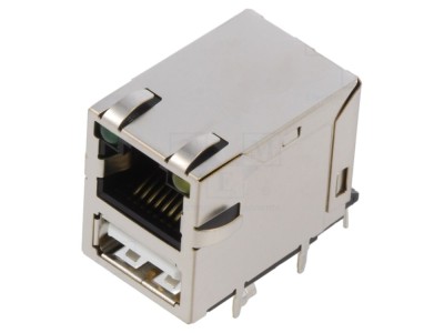 Conector RJ45 USB A ecranat cu LED foto