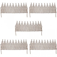 Set de 5 garduri extensibile de salcie cu zabrele 170 x 55 cm foto