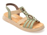 Sandale RIEKER verzi, V9120, din piele ecologica