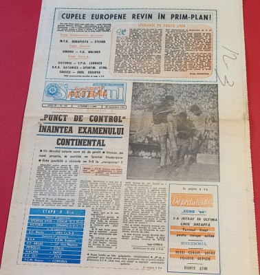 Ziarul Sportul supliment FOTBAL 25.09.1987 (Cupele Europene) foto