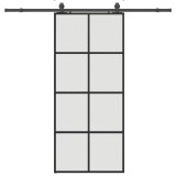 Cumpara ieftin Usa glisanta cu set de feronerie neagra 90x205 cm Sticla ESG