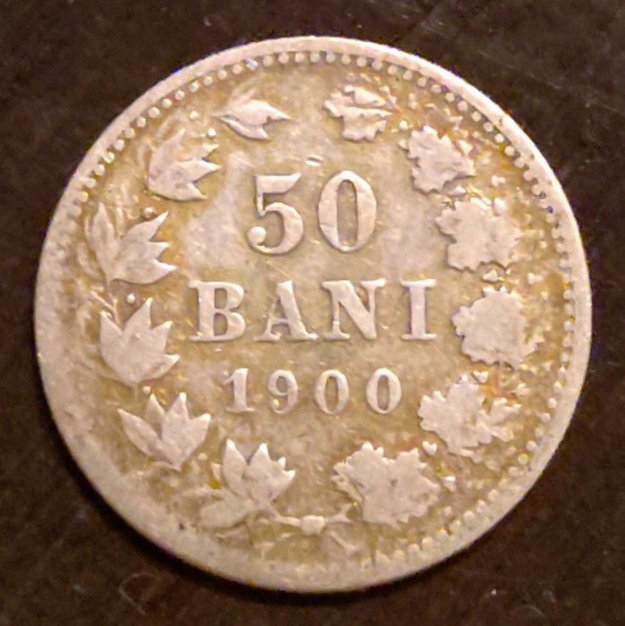 Moneda Romania - 50 Bani 1900 - Argint