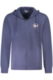 Cumpara ieftin Hanorac barbati, din bumbac cu fermoar si logo, regular fit, bleumarin, S