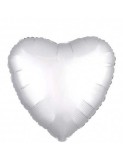 Balon Folie Satin Inima Alba - 45 cm
