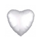 Balon Folie Satin Inima Alba - 45 cm