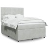 VidaXL Pat box spring cu saltea, gri deschis, 140x200 cm, catifea 3294658