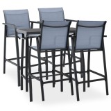 Cumpara ieftin Set mobilier de bar pentru grădină, 5 piese, negru și gri