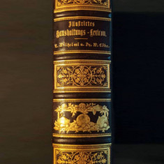 1884 LEXICON GOSPODARIE ILUSTRAT Legatura frumoasa cotor colturi piele 1155 pag
