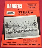 Program (de colectie) meci fotbal GLASGOW RANGERS - STEAUA BUCURESTI (Cupa Cupelor 17.09.1969)