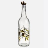 Recipient din Sticlă cu Imprimeu Ramuri de Maslin pentru Ulei 780ml, CMCLASS
