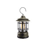 Lampa portabila camping, Felinar Vintage cu carlig, ABS, Iluminare 21 COB LED, Intensitate reglabila, Acumulator inclus, Reincarcabila, USB, 5W, eMazi