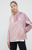 Cumpara ieftin Adidas Performance windbreaker culoarea roz, de tranzitie