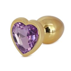 Dop Anal Hearty Buttplug, Small, Auriu/Mov Deschis, Passion Labs