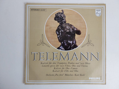 Georg Philipp Telemann, concerte pt oboi, flaut, trompeta, vinil Philips Germany foto