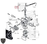 Cumpara ieftin Ansamblu prindere cablu acceleratie pe carburator original moped Peugeot 103 - MVL - Vogue 2T AC 50cc (Gurtner GA12R247 - D12G)