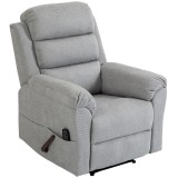 HOMCOM Fotoliu Reclinabil cu Masaj Manual 135&deg;, &Icirc;ncălzire și 8 Puncte de Masaj, Chenille, 87x95x109 cm, Gri Deschis | Aosom Romania