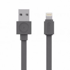 Cablu alimentare/sincronizare USB - iPhone Lighting 1.5m plat 2.4A gri Allocacoc