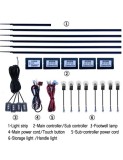 Kit lumini ambientale wireless cu LED, Acrilice 18 in 1 - Portiere, bord, manere, Xenon Bright