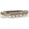 Set mobilier gradina cu perne, 15 piese, bej combinat poliratan