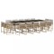 Set mobilier gradina cu perne, 15 piese, bej combinat poliratan