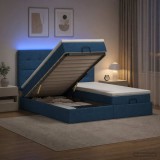 Cumpara ieftin Pat Ottoman cu Saltea si LED albastru 160 x 200 cm Tesatura