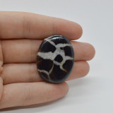 Cabochon septaria negru 34x26x5mm c31