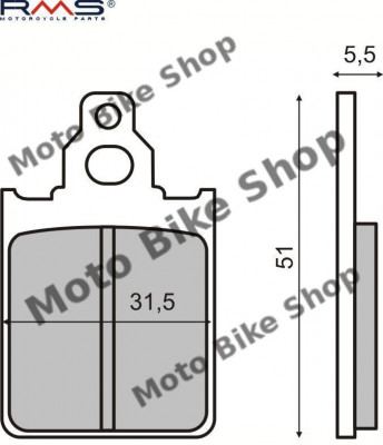 MBS Placute frana Piaggio Quartz/Zip MCB651, Cod Produs: 225100160RM foto