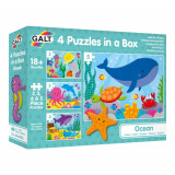 Set 4 puzzle-uri - Oceanul vesel (2,3,4,5 piese) PlayLearn Toys, Galt