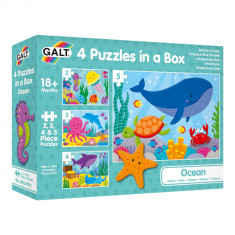 Set 4 puzzle-uri - Oceanul vesel (2,3,4,5 piese) PlayLearn Toys