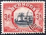 Bermuda &ndash; timbru colonial 3d &ndash; peisaj cu clădire, stare foarte bună