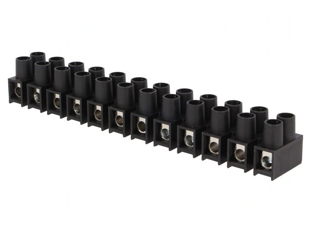 Regletă de Conexiuni cu Șurub 10mm2 400V 57A Neagră