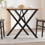 Masă Bucătărie VidaXL Cadru X Lemn Masiv Pin 80x80x75 cm Maro