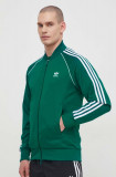 Adidas Originals bluză Adicolor Classics SST bărbați, culoarea verde, cu imprimeu, IR9863