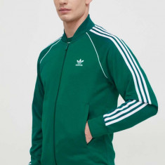 adidas Originals bluză Adicolor Classics SST bărbați, culoarea verde, cu imprimeu, IR9863