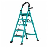 Cumpara ieftin Scara pliabila metalica 5 trepte, DEPOX&reg;, antiderapanta, compacta, albastru, 165 cm