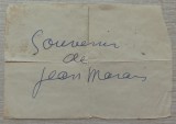 Dedicatie oferita unui fan roman de Jean Marais, semnatura originala