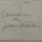 Dedicatie oferita unui fan roman de Jean Marais, semnatura originala