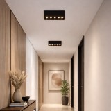 Proiector LED liniar aplicat cu grila 8W, 5 surse, lumina neutra 4000K