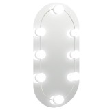 Cumpara ieftin Oglinda ovala cu lumini LED, 40x20, cm, sticla