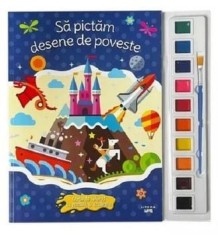 Sa pictam desene de poveste. Carte de colorat cu pensula si acuarele/***