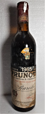 Z 31- VIN ROSU BAROLO RISERVA PRUNOTTO, DOC, CL 72 GR 13 RECOLTARE 1965 foto