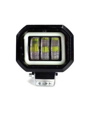 Proiector LED cu angel eyes pentru offroad auto, moto, atv, putere 30W, luminozitate 2700 lumeni foto