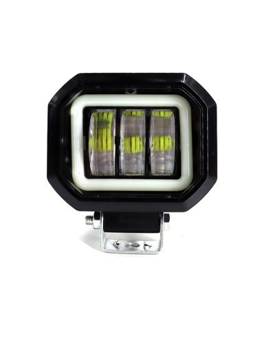 Proiector LED cu angel eyes pentru offroad auto, moto, atv, putere 30W, luminozitate 2700 lumeni