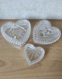 Lot de 3 casete sticla in forma de inima