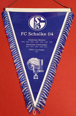 Fanion fotbal - FC SCHALKE 04 (Germania) dimensiuni mari 39x25 cm foto