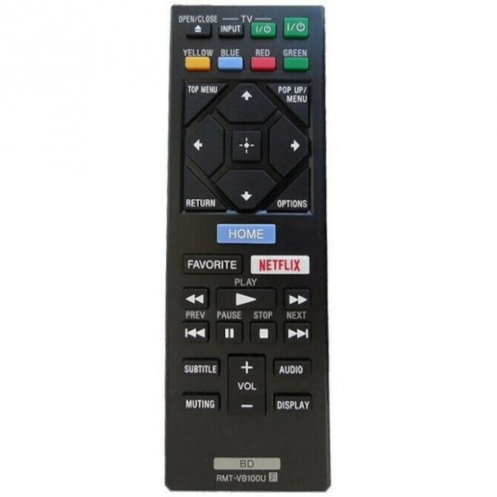 Telecomanda pentru Blu-Ray DVD Sony RMT-VB100U, x-remote, Netflix, Negru