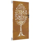 Cumpara ieftin Poarta pentru gradina, 85x200 cm, otel corten, model copac