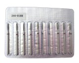 Bit pentru cuticule de diamant, flacără rotunjită, br&acirc;u roșu 244-018R